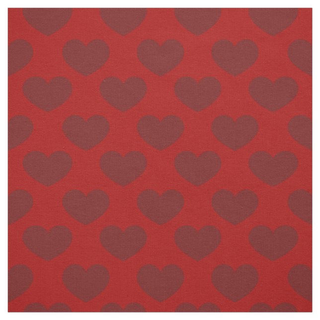 Tela Patrón rojo profundo del corazón (Retal)
