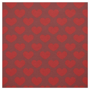 Tela Patrón rojo profundo del corazón