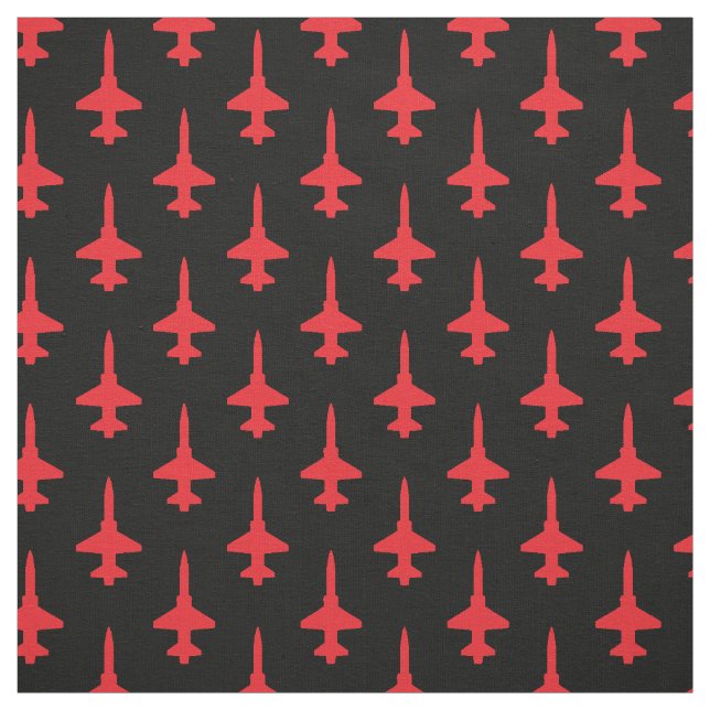 Tela Patrón rojo T-38 sobre negro (Retal)