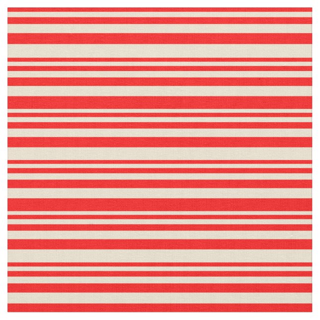 Tela Patrón rojo y beige (De cerca)
