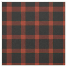 Tela Patrón rojo y negro de plaquetas de tartán