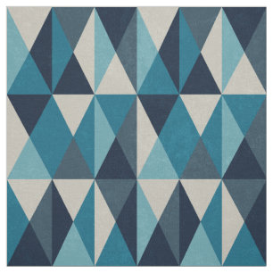 Tela Patrón rombólico geométrico geométrico azul blanco