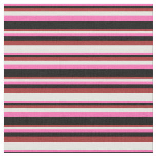 Tela Patrón rosa caliente, negro, marrón y crema de men