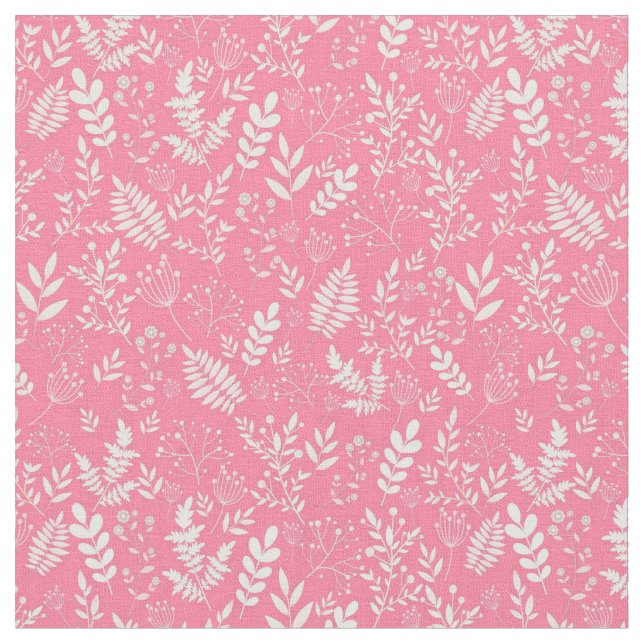 Tela Patrón rosa follaje elegante (De cerca)