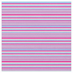 Tela Patrón rosa profundo, azul cielo claro y cian clar