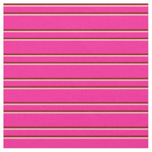 Tela Patrón rosa profundo, rosa claro y marrón