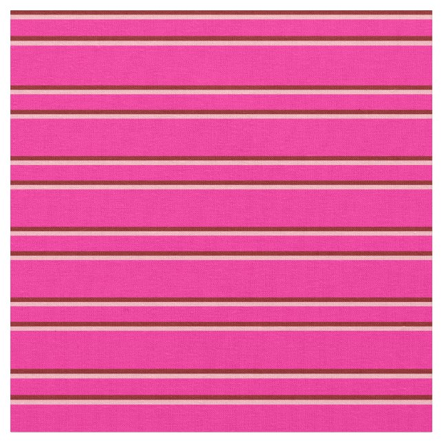 Tela Patrón rosa profundo, rosa claro y marrón (De cerca)