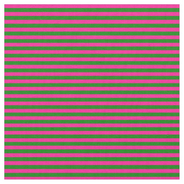 Tela Patrón rosa profundo y verde (De cerca)