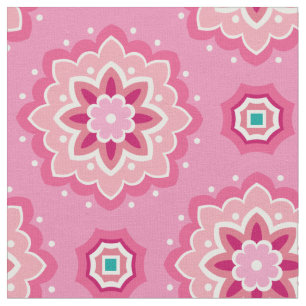 Tela Patrón rosa y floral