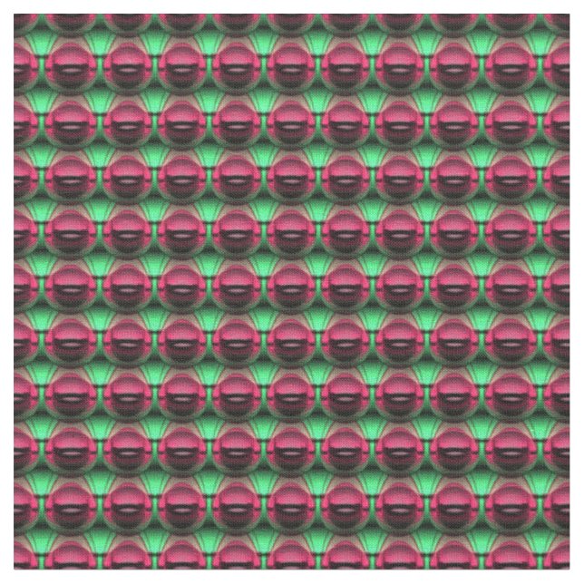 Tela Patrón rosa y verde de Minza (De cerca)