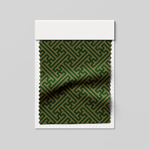 Tela Patrón Sayagata, japonés, verde y oro