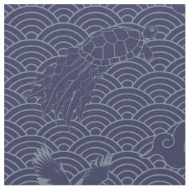 Tela Patrón Seigaiha de ola tradicional japonesa azul