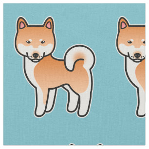 Tela Patrón Shiba Inu del Personalizado Rojo