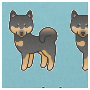 Tela Patrón Shiba Inu, Negro Y Tan Personalizado