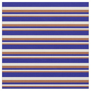 Tela Patrón Siena, Beige y Blue Lines/Stripes