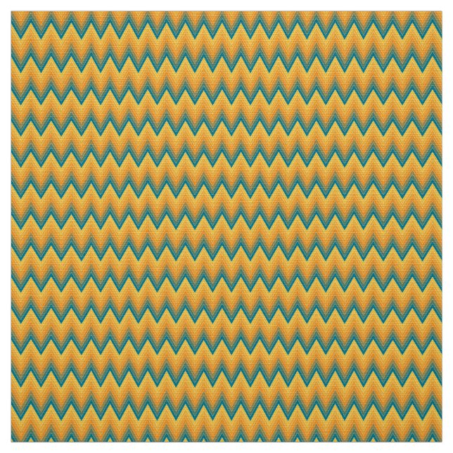 Tela Patrón simple de chevron de turquesa a amarillo (Retal)