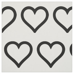 Tela Patrón Simple de Corazones en Blanco y Negro