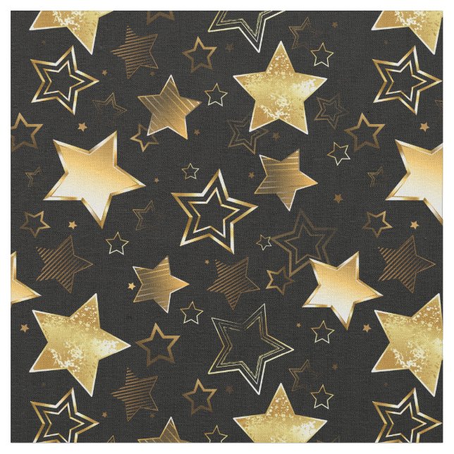 Tela Patrón sin foco con las estrellas doradas (De cerca)