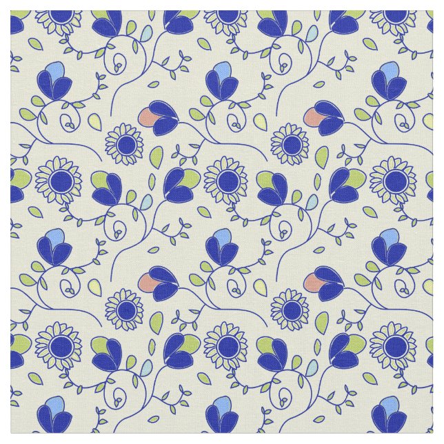 Tela Patrón sin soldadura floral (De cerca)