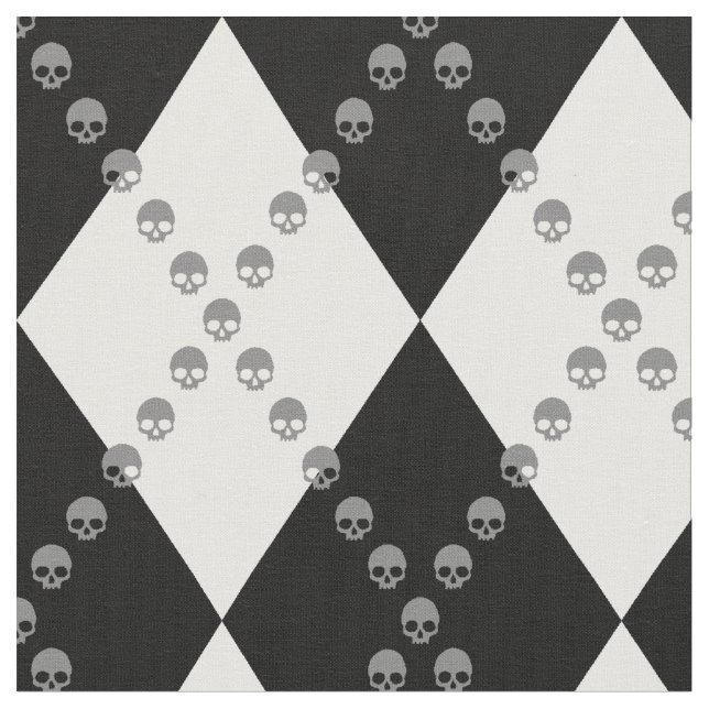 Tela Patrón Skull Argyle (De cerca)