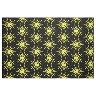 Tela Patrón Sun 02 - Amarillo sobre negro