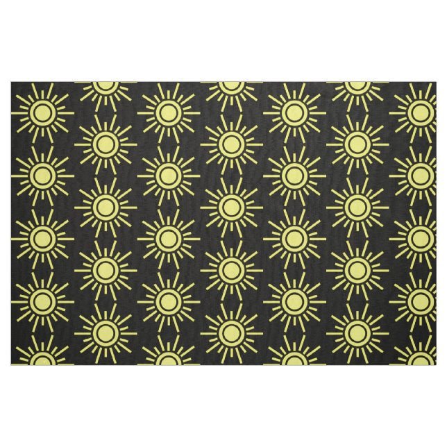 Tela Patrón Sun 02 - Amarillo sobre negro ("Cuarto gordo" (fat quarter))