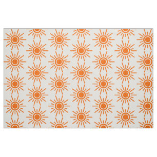 Tela Patrón Sun 02 - Naranja en blanco