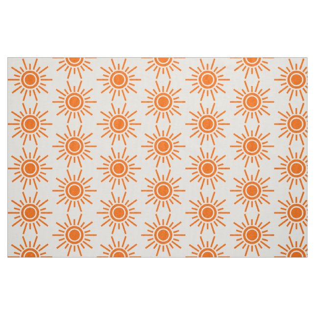 Tela Patrón Sun 02 - Naranja en blanco ("Cuarto gordo" (fat quarter))
