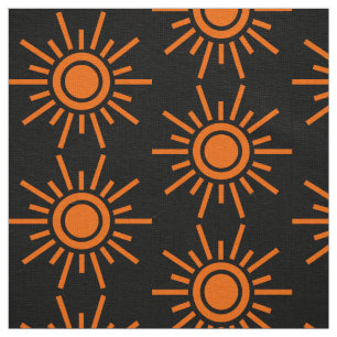 Tela Patrón Sun 02 - Naranja en negro