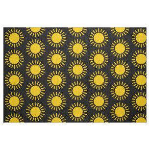 Tela Patrón Sun - Ámbar en negro