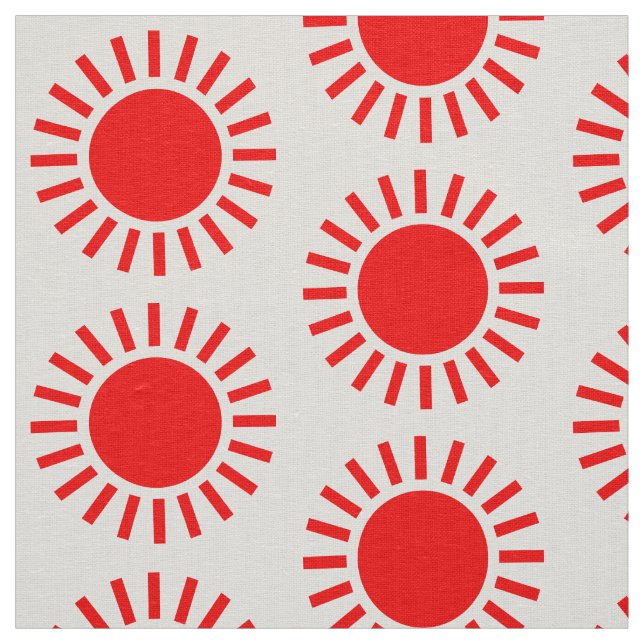 Tela Patrón Sun - Rojo sobre blanco (Retal)