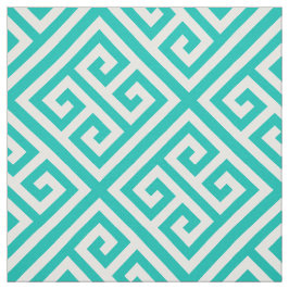 Tela Patrón T de la llave griega med verde azulada