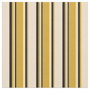 Tela Patrón Tan, Goldenrod y Black Lines/Stripes