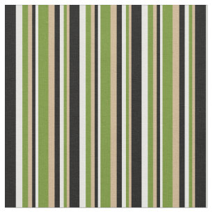 Tela Patrón Tan, Verde, Mint Cream y Black Stripes