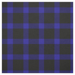 Tela Patrón tartán azul y negro