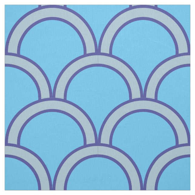 Tela Patrón tradicional japonés de onda de Qinghai (Retal)