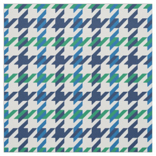 Tela Patrón trenzado azul y verde retro