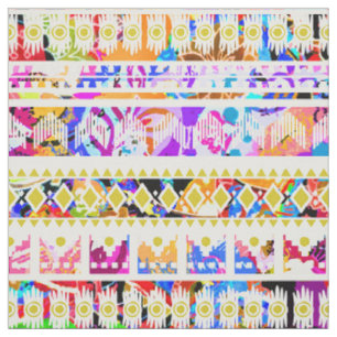 Tela Patrón tribal azteca de colores lindo