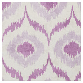 Tela Patrón tribal de ikat blanco y púrpura de Guay
