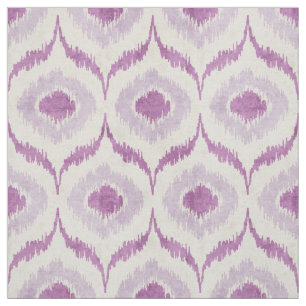 Tela Patrón tribal de ikat blanco y púrpura de Guay