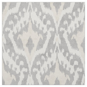 Tela Patrón tribal de ikat gris y beige neutro de Guay