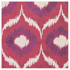 Tela Patrón tribal de ikat rojo y púrpura