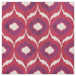 Tela Patrón tribal de ikat rojo y púrpura