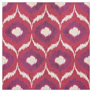 Tela Patrón tribal de ikat rojo y púrpura