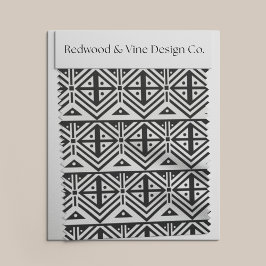 Tela Patrón tribal geométrico negro y blanco