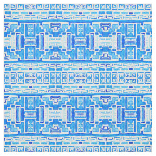 Tela Patrón Tribal Nativo Azul