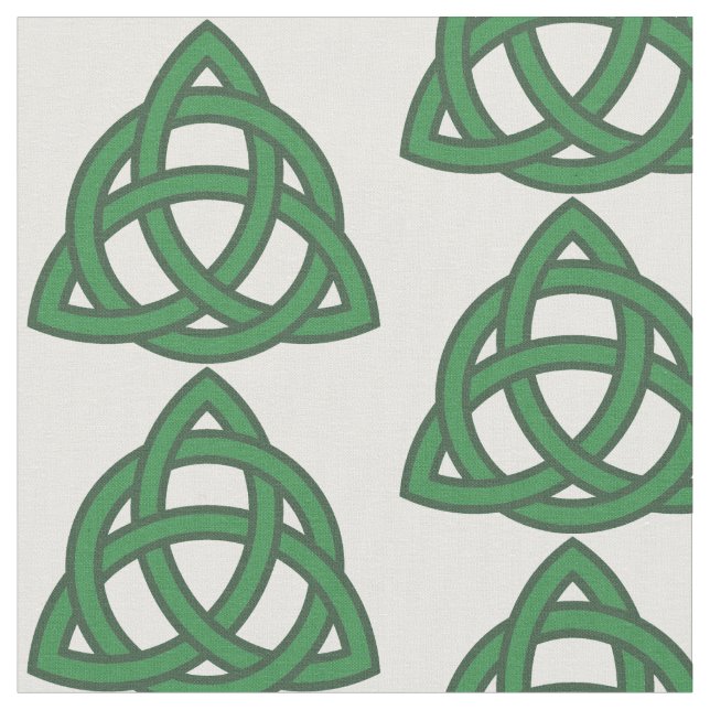 Tela Patrón Triquetra de nudo celta verde (De cerca)