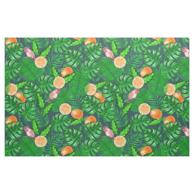 Tela Patrón tropical, colibríes ("Cuarto gordo" (fat quarter))