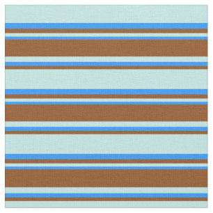 Tela Patrón turquesa, marrón y azul de las franjas