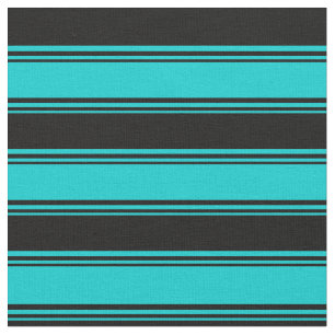 Tela Patrón turquesa oscuro y negro